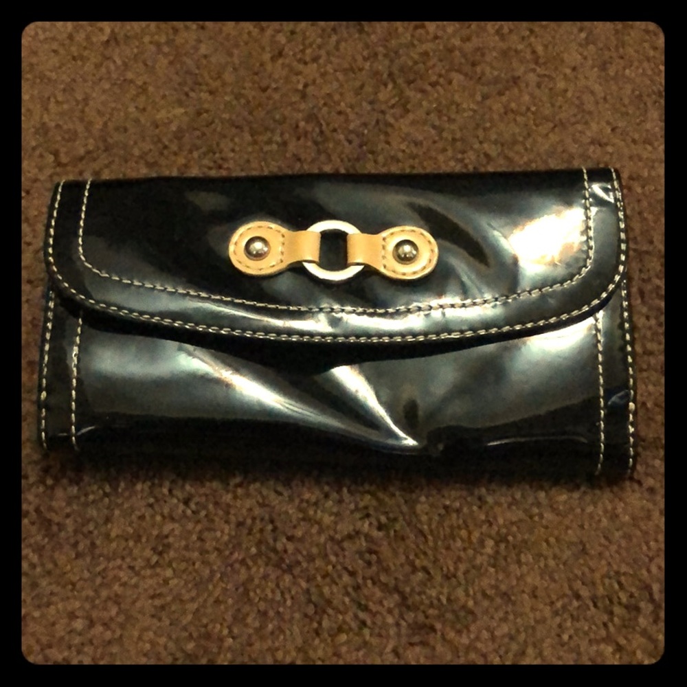 Black patent leather wallet